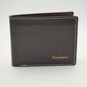 Men's Wood Grain Leather Wallet